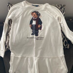 Polo by Ralph Lauren Kids Cream Dress with Bear Graphic